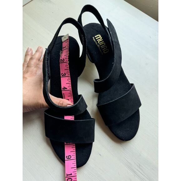 Munro heel sandals Lucia Black Nubuck size 7 - Picture 5 of 11